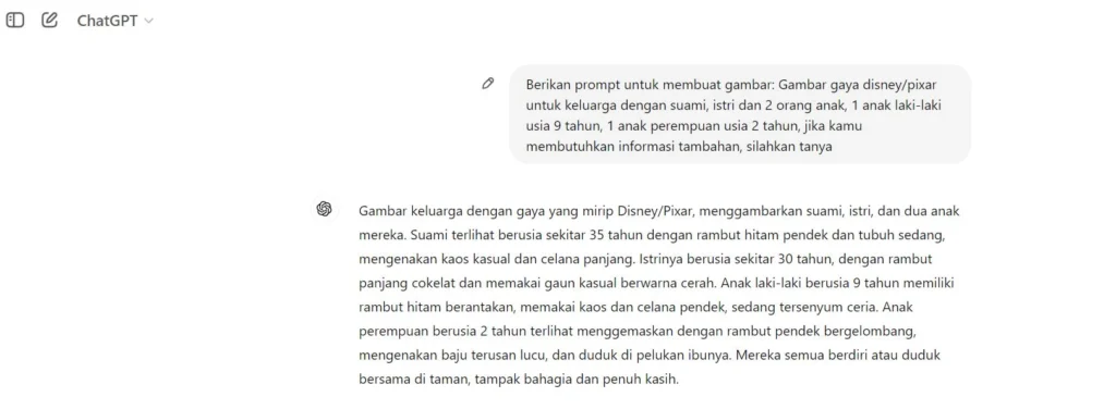 Bertanya ke ChatGPT untuk prompt